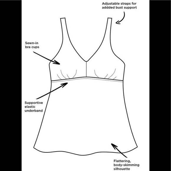 Swimsuits For All NWT V-Neck Flowy Tankini Top, 20 - Picture 4 of 7